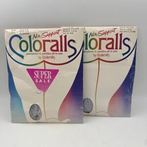 Vintage Coloralls Underalls Pantyhose Tights AB Dove Berry Style 325 LOT 2 prs